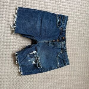 Topman Blue Jean Shorts